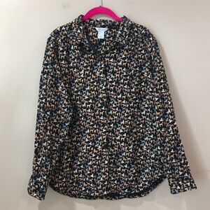 Sleep Sense Portuguese Flannel Sleep Shirt Size XL   100% Cotton Dogs Black